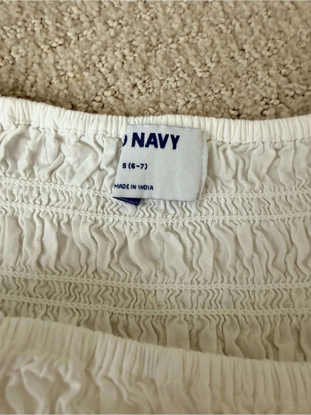 Old Navy White Smocked Peplum Top for Kids